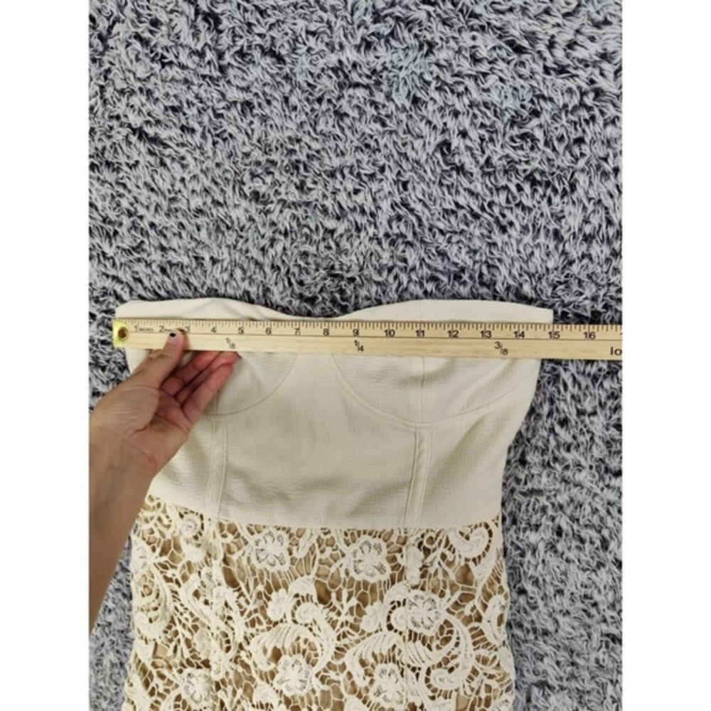 Pins Needles Women Fairy Cottage Romantic Chic Lace Strapless Mini Dress 2 Cream - Picture 4 of 10